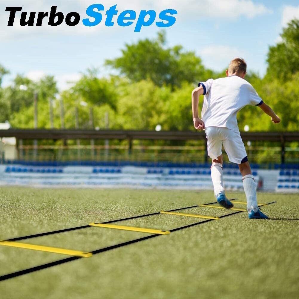 TurboSteps Profi Koordinationsleiter Trainingsleiter Fußball Sportler mit Tasche