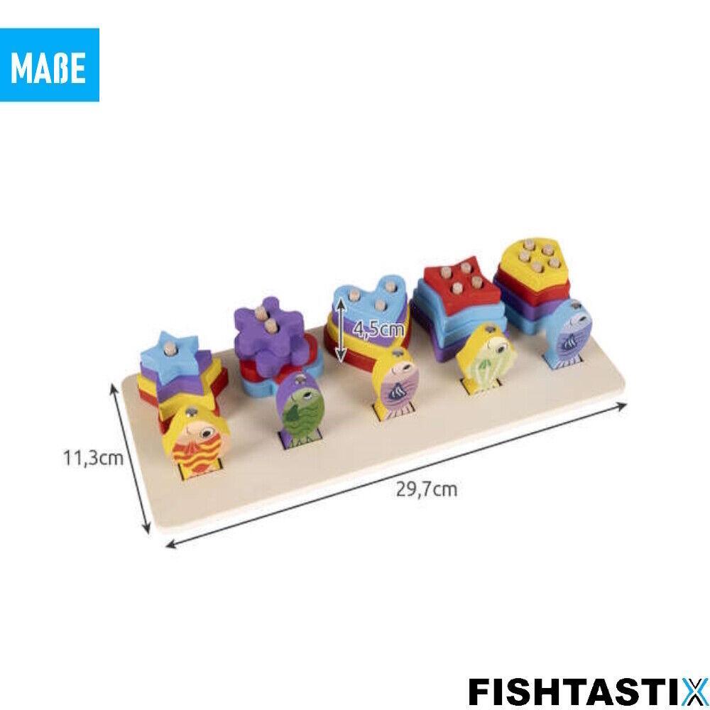 FISHTASTIX Magnetisches Angelspiel Holz Kinder Montessori Angelrute Fische Set
