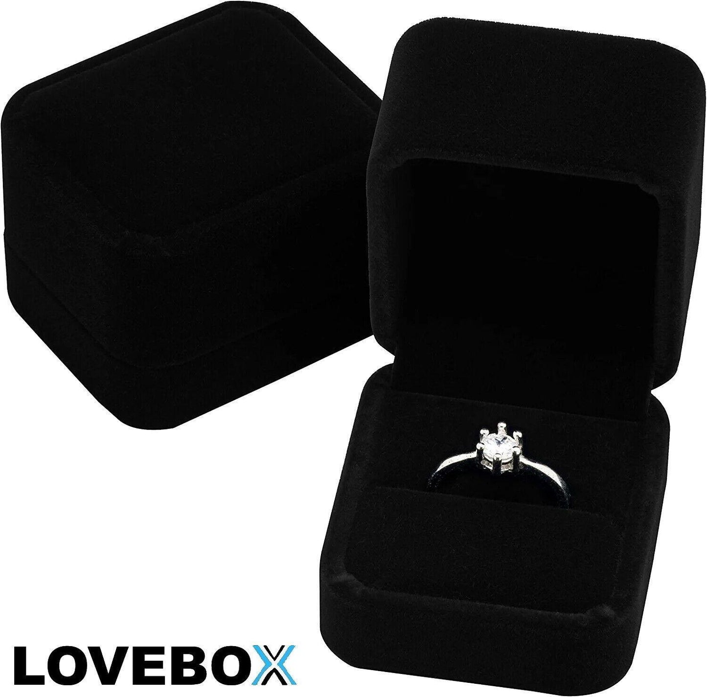 LOVEBOX Ringschatulle Ringbox Ringetui Samt Ringschachtel Schmuck Geschenkbox