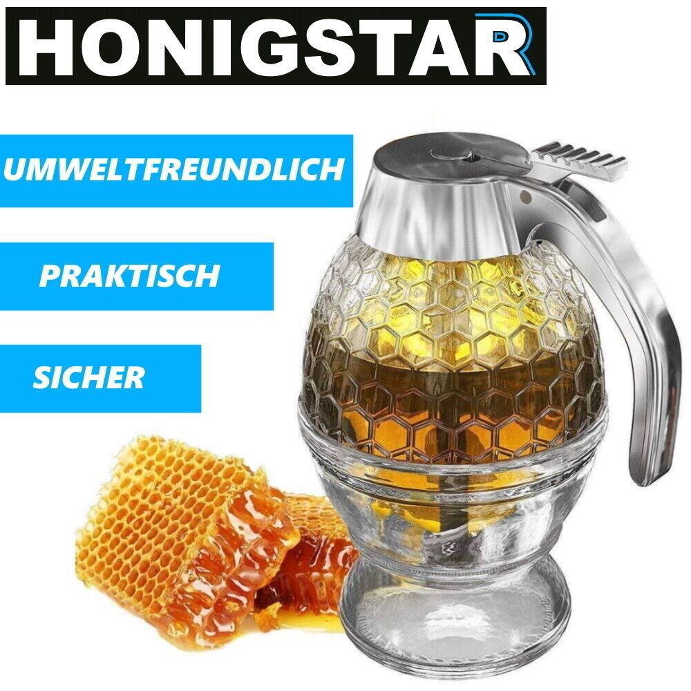 HONIGSTAR Honig Spender Honigtopf Dosierer Honigbirne Sirup Dosierspender