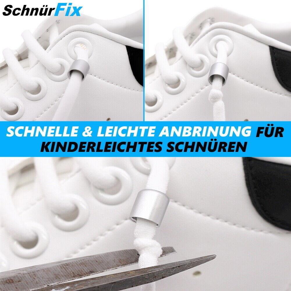 SCHNÜRFIX Schnürsenkel Schnellverschluss ohne Binden Schuhbänder Elastisch flach