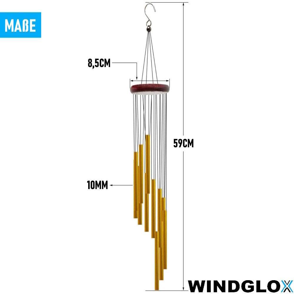 WINDGLOX Klangspiel Glockenspiel Windspiel Gartendekoration Klangröhre Windharfe