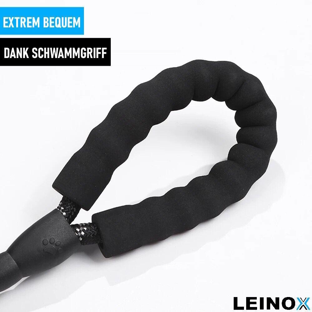 LEINOX reflektierende Hundeleine Trainingsleine Nylon Joggingleine weicher Griff
