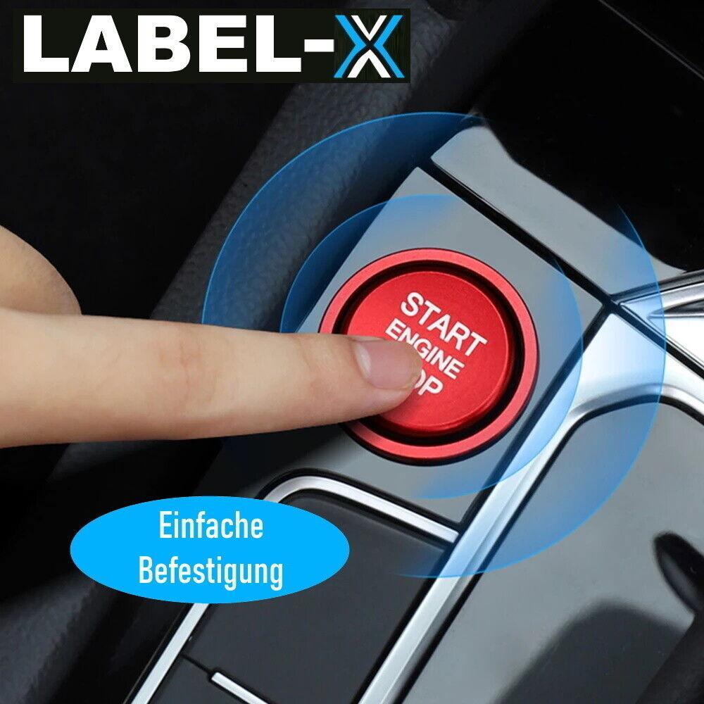 LABEL-X Start Stop Ring Druckknopf in Rot Passend für Audi A4 A5 A6 A7 Q3 Q5 etc