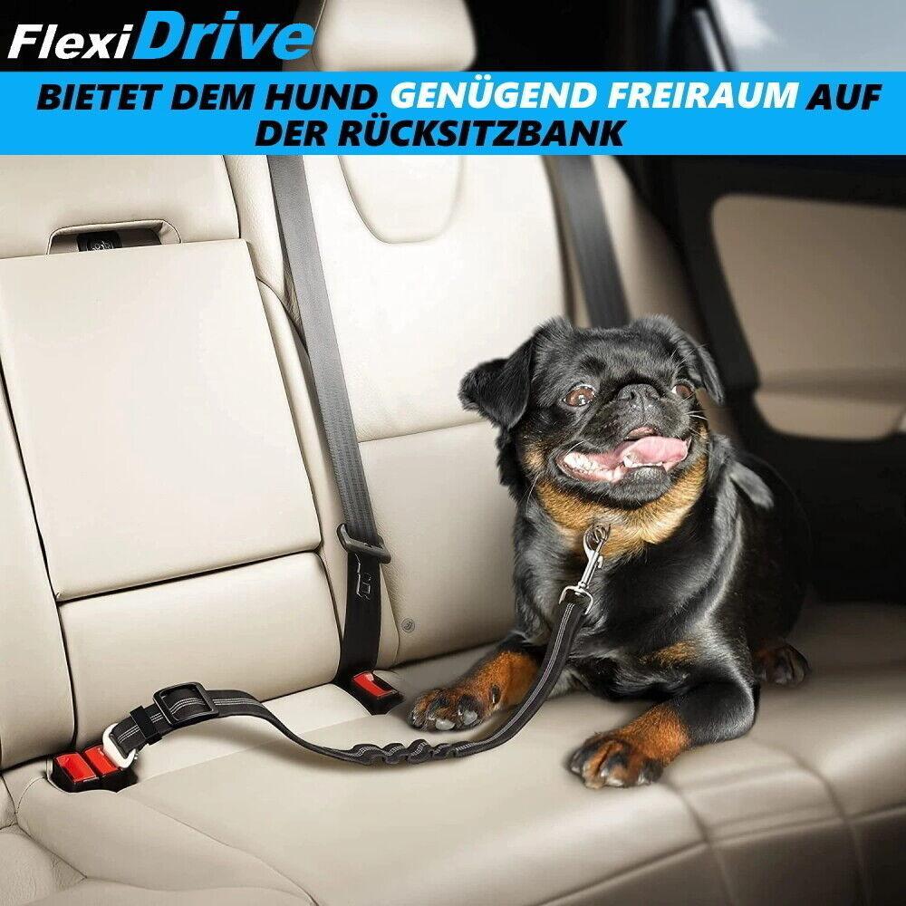 FlexiDrive Hunde Auto Sicherheitsgurt elastisch Anschnallgurt Hundegeschirr 2er