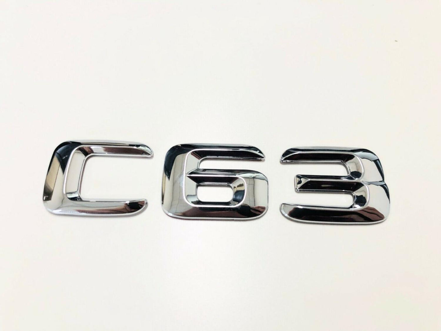 C63 Schriftzug C 63 Emblem Mercedes-Benz Aufkleber Chrom Silber AMG