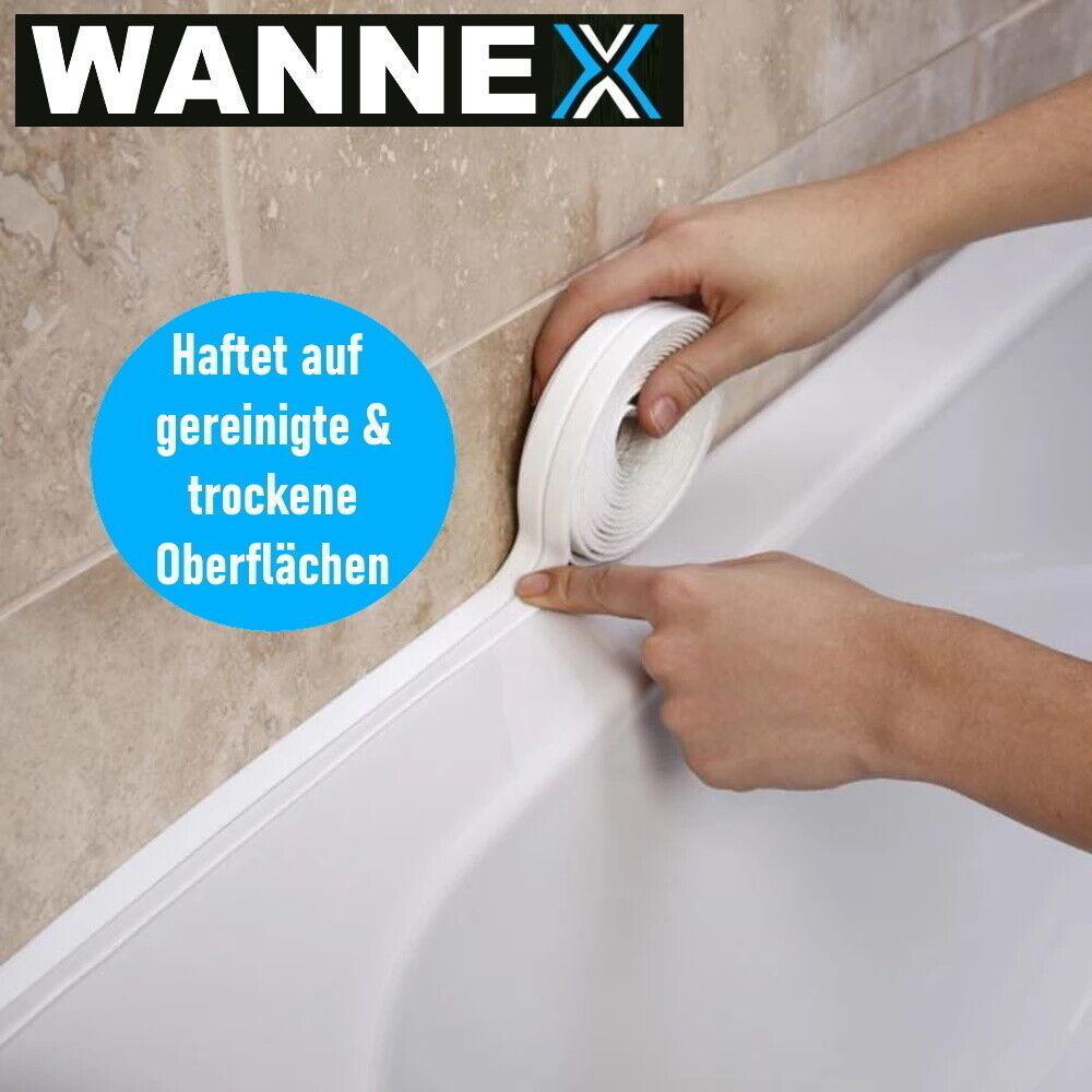 WANNEX Wannendichtband Dichtband Badezimmer Badewanne Dusche selbstklebend 5m