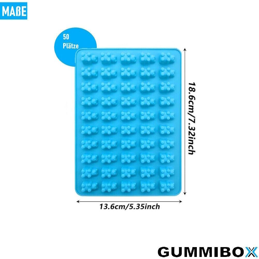 GUMMIBOX Gummibärchenform Schokolade Frucht Fondant Pralinenform 50er Gießform