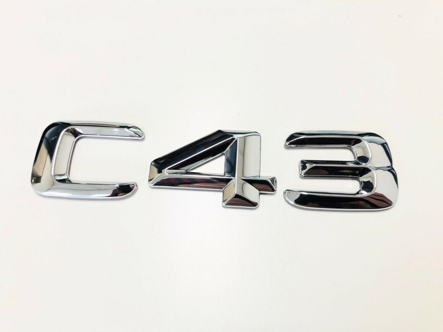 C43 Schriftzug C 43 Emblem Mercedes-Benz Aufkleber Chrom Silber AMG