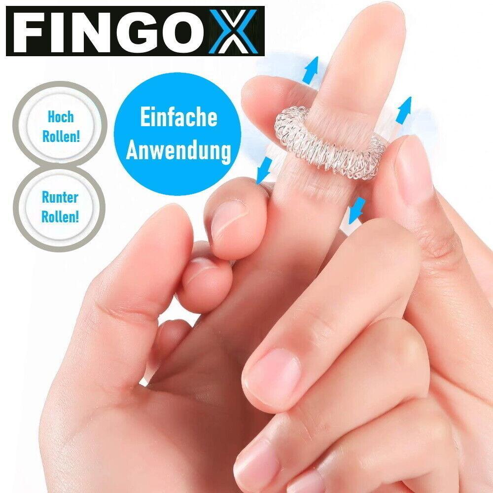 FINGOX Akupressur Ringe Finger Massage Akupunktur Handmassage Durchblutung 6Stk