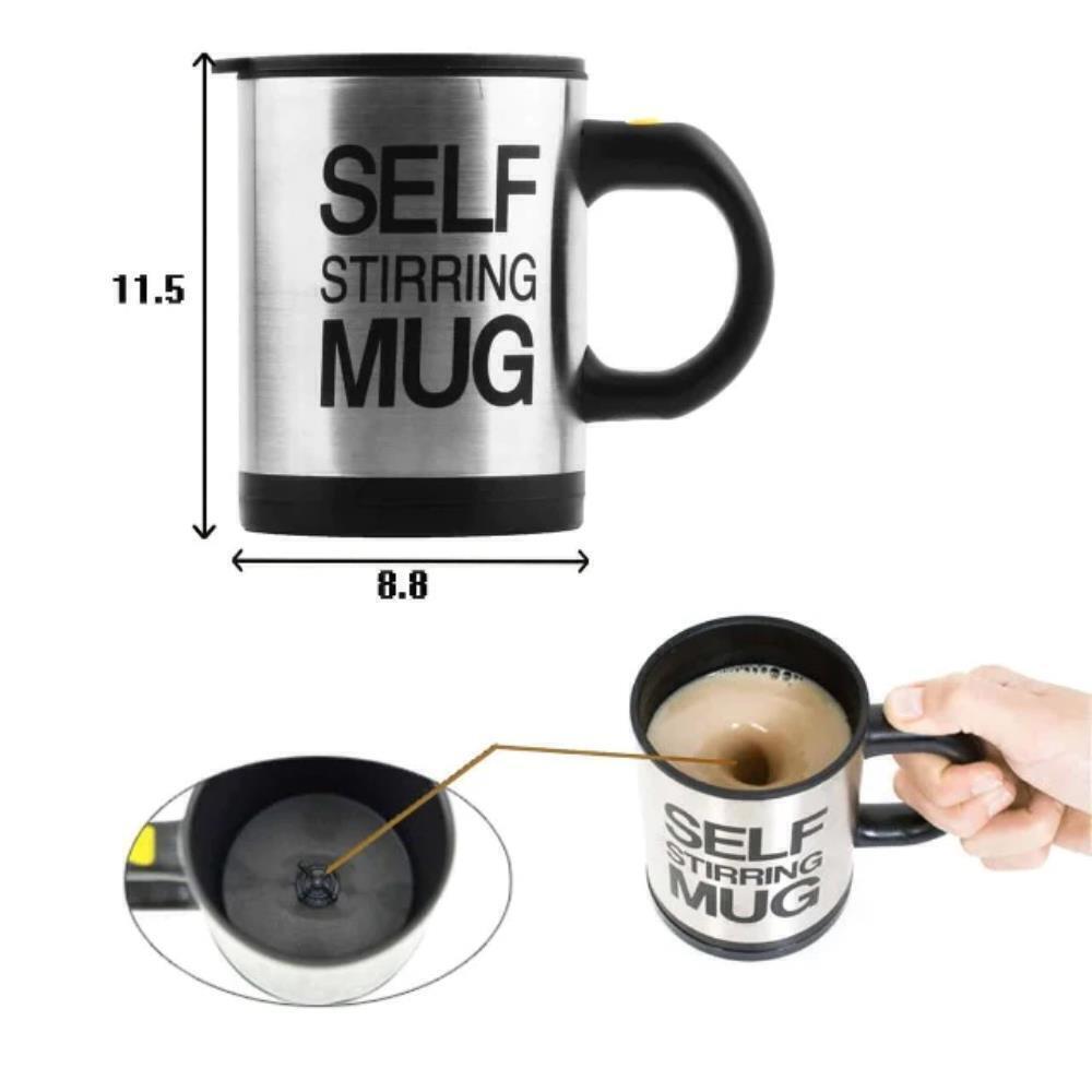 Selbstrührende Tasse Selbstumrührender Edelstahl Becher Kaffeetasse Kaffeebecher