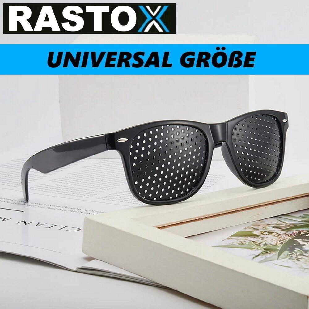 RASTOX Raster-Brille Loch-Brille Augentraining Entspannung Gitter-Brille schwarz