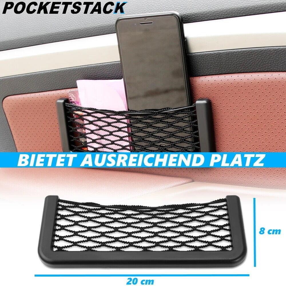 POCKETSTACK Ablagefach Aufbewahrungsnetz Netztasche Auto KFZ selbstklebend