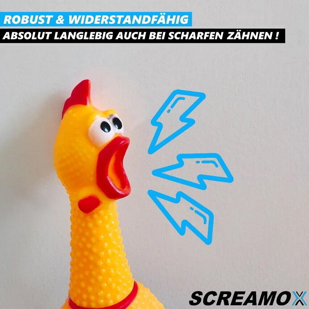 SCREAMOX Hundespielzeug Quietschende Huhn quietscher Spielzeug Welpen Gummi