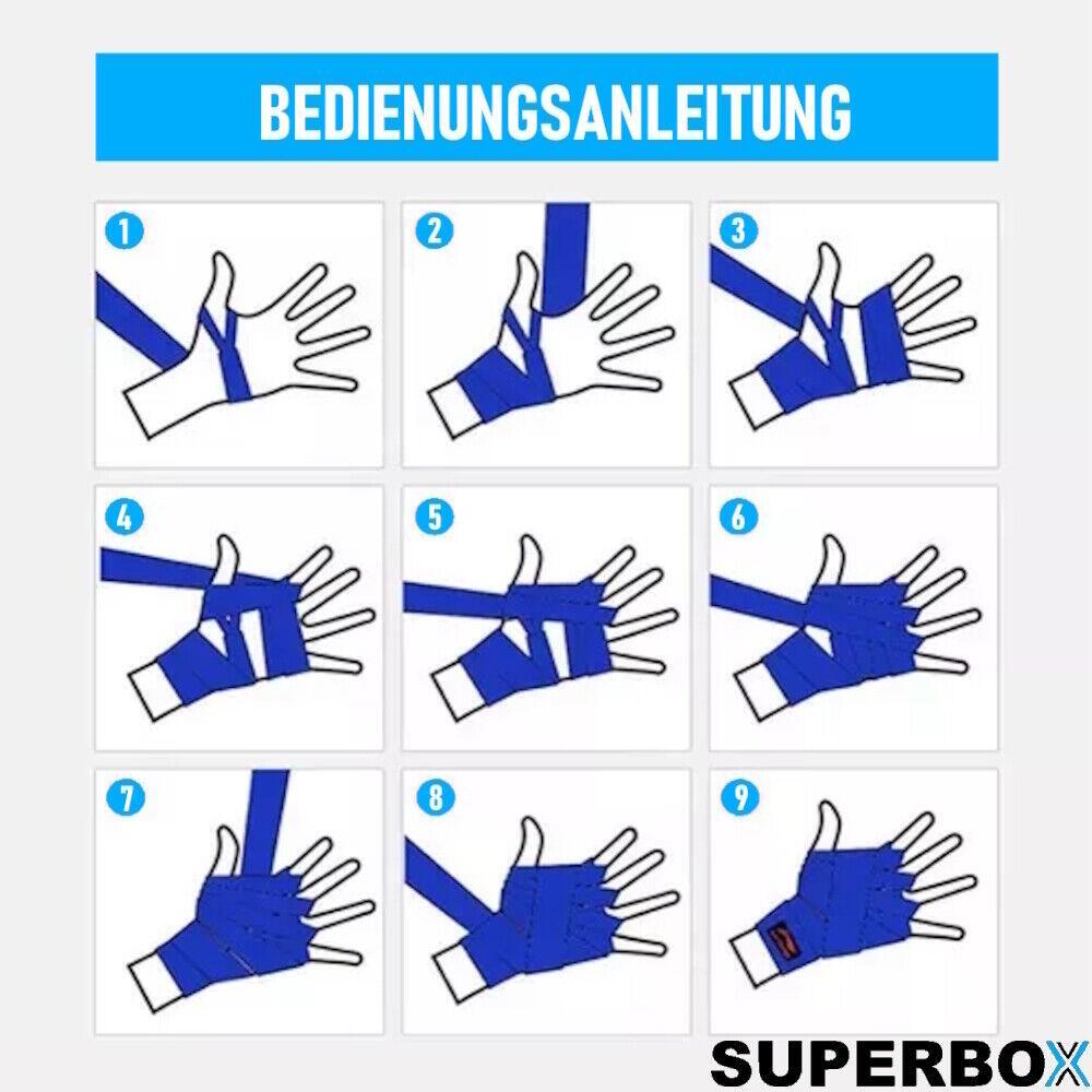SUPERBOX Boxbandagen Handbandagen Boxen MMA Kickboxen Muay Thai Wraps 2er Set