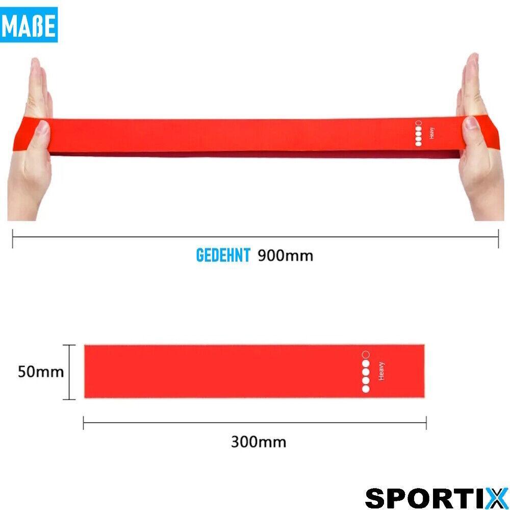 SPORTIX Widerstandsbänder Fitnessbänder Gymnastikbänder Resistance Yoga Bands 4x