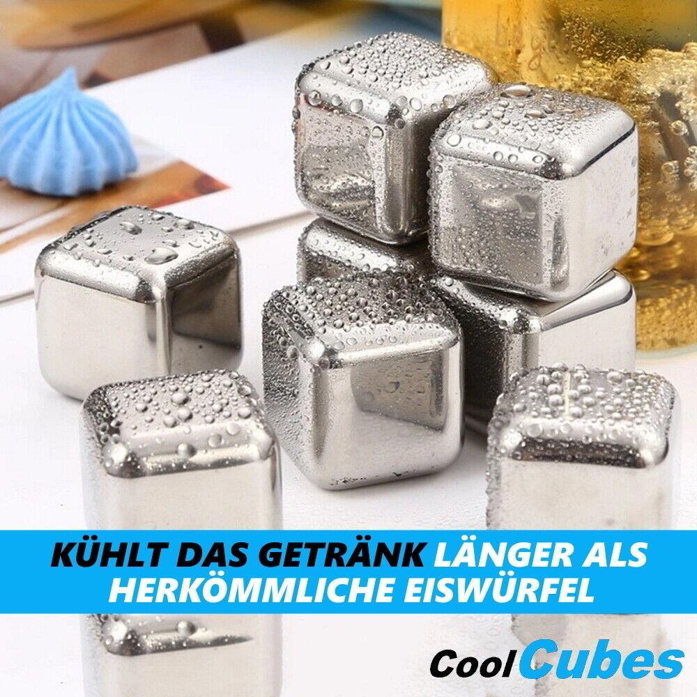 CoolCubes Premium Edelstahl Whisky Steine Kühlsteine Eiswürfel wiederverwendbar