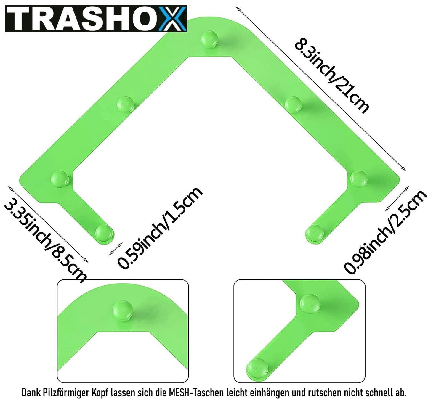 TRASHOX Küchenspülen Sieb Spülbecken Filter Korb Abflusssieb inkl.100 Filterbags