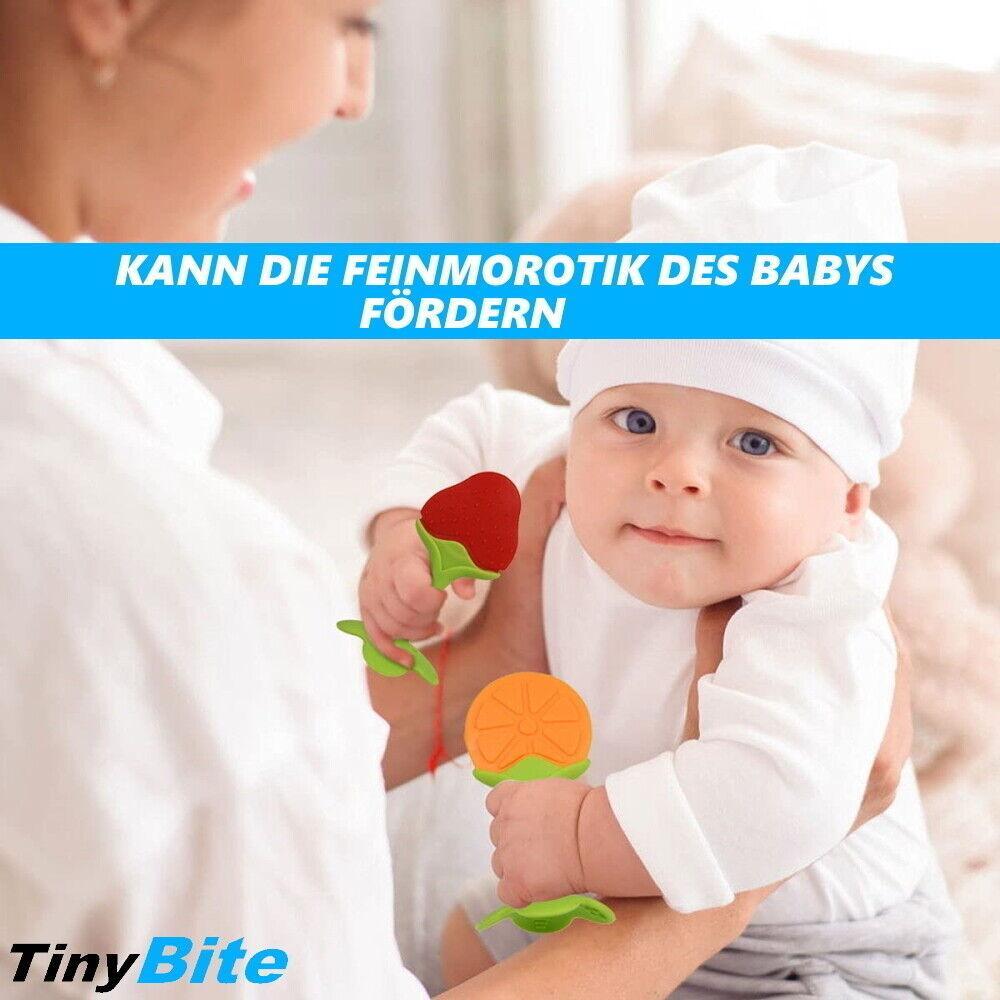 TinyBite Kühlende Beißringe für Babys Beissring Zahnungshilfe Set BPA-frei 4er