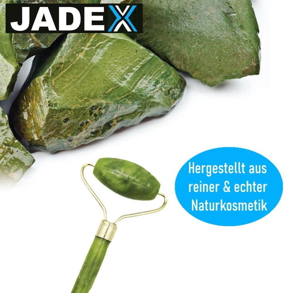 JADEX Premium Jade Roller Set Face Roller Massagegerät Gua Sha Gesichtsmassage