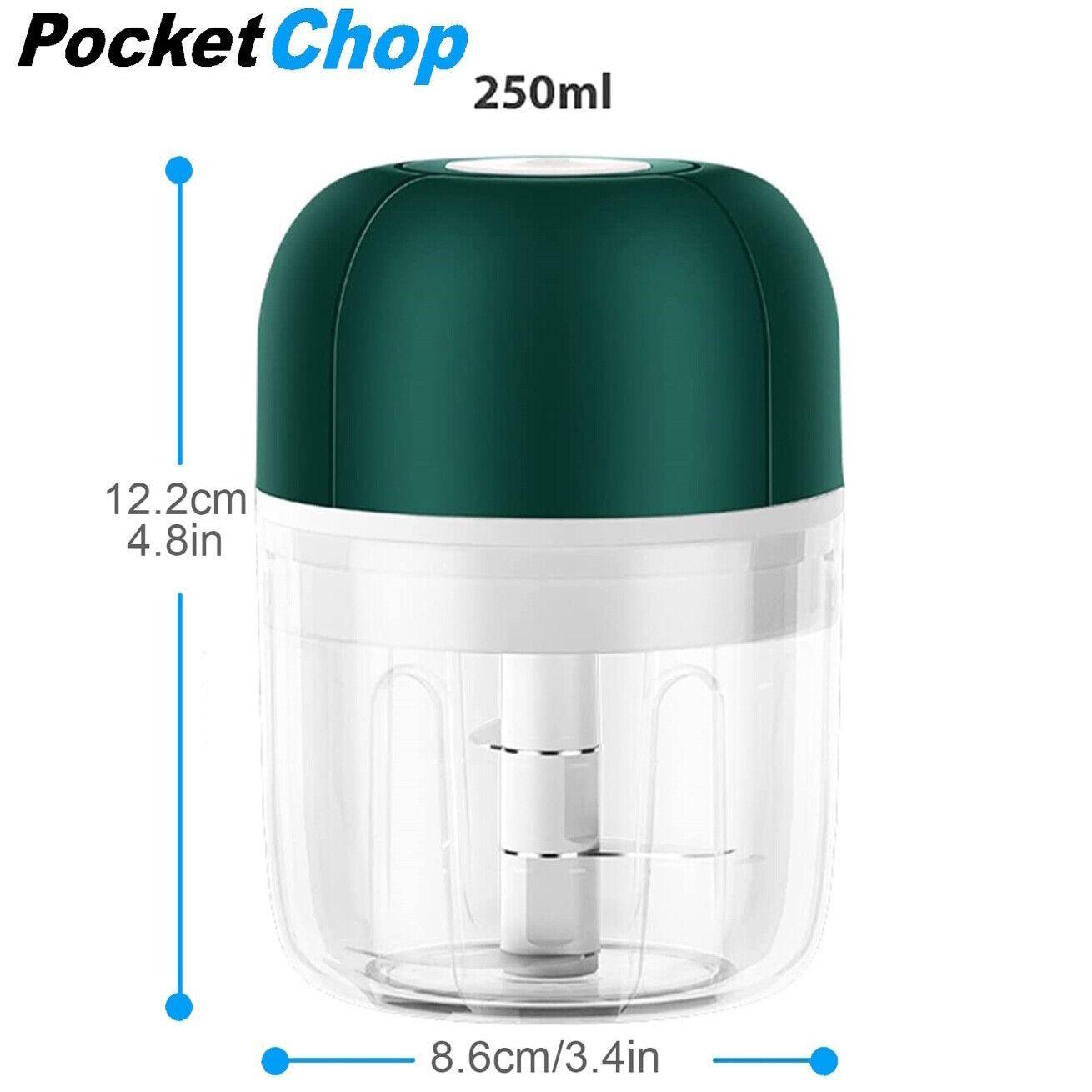 POCKETCHOP Elektrischer Mini Zerkleinerer Akku Multi-Zerkleinerer USB Chopper