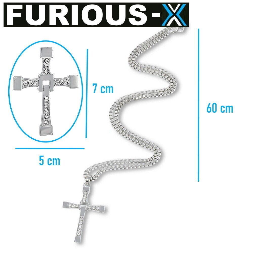 FURIOUS-X Fast Furious Vin Diesel Dominic Toretto Kreuz Hals Kette EDELSTAHL