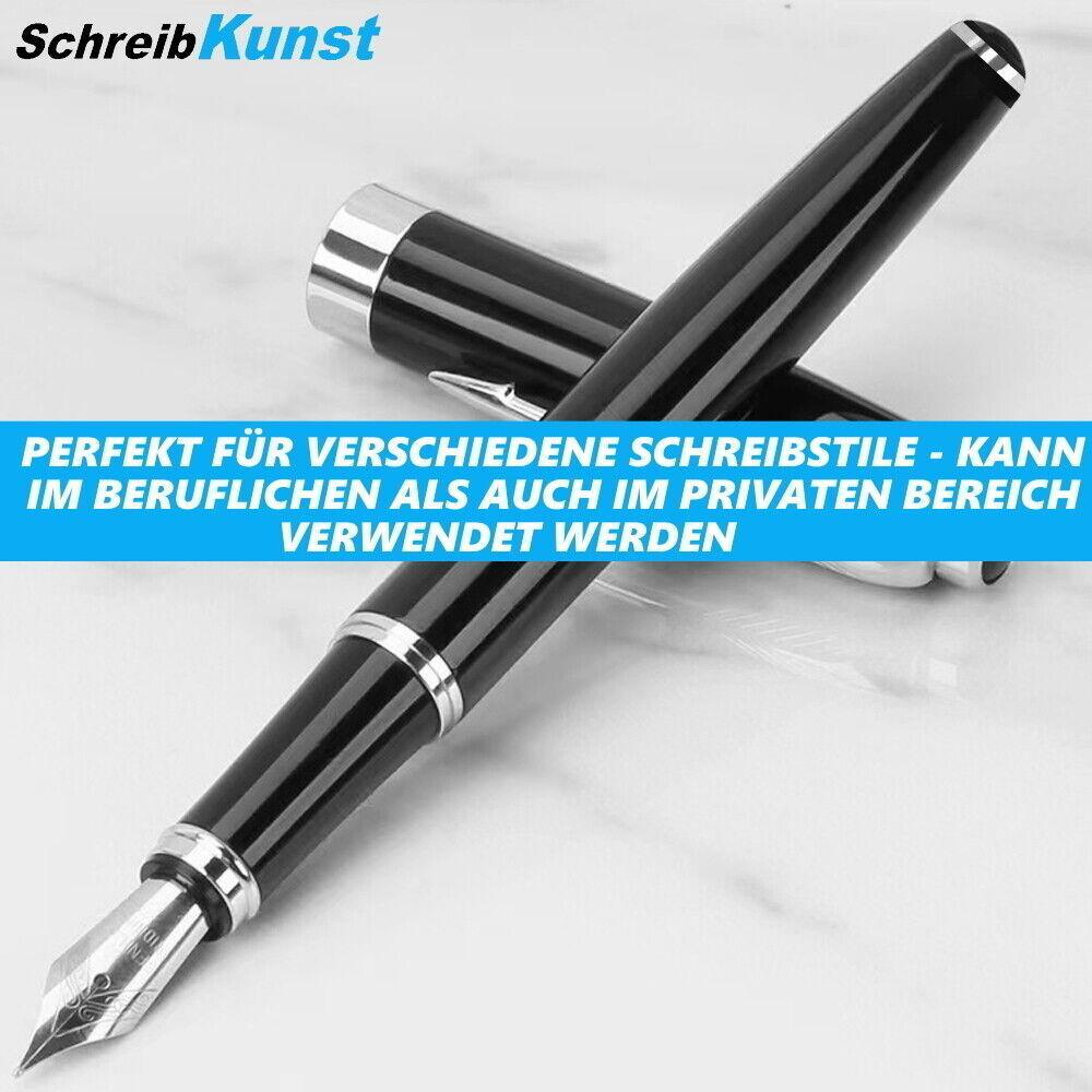 SCHREIBKUNST Edler Füllfederhalter Füller Füllhalter Luxus mit silbernder Feder