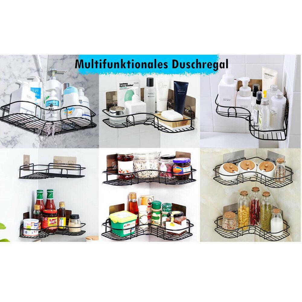 MAVURA Duschregal Ecke Duschablage ohne Bohren Edelstahl Eckregal Regal schwarz