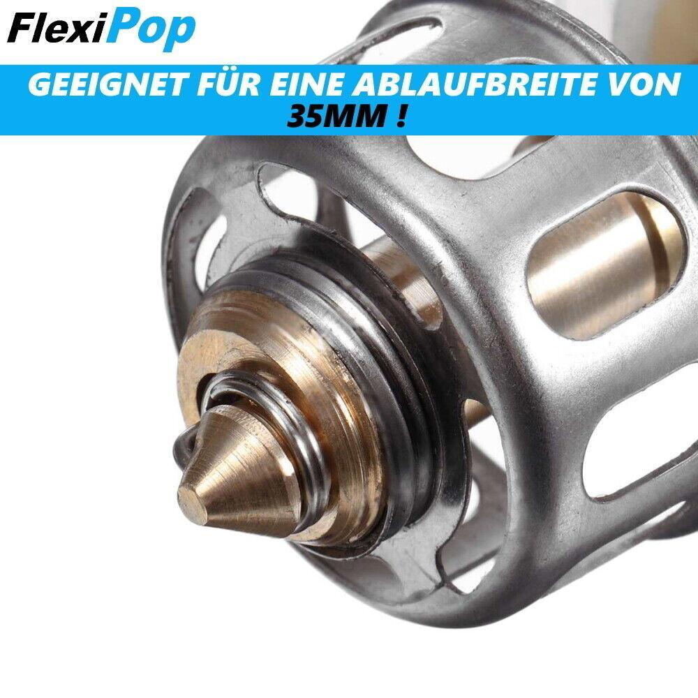 FlexiPop Ablauf Garnitur Abfluss Stopfen Waschbecken POP UP Stöpsel Filter Sieb