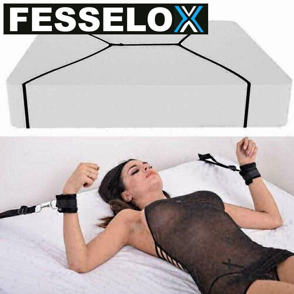 FESSELOX Fesseln Set Bondage Fessel Bett Fesselset Handfesseln Fußfesseln BDSM