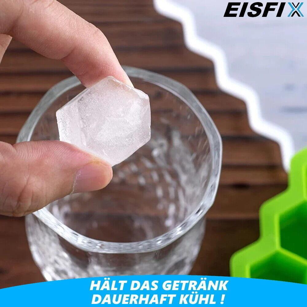 EISFIX 2x Eiswürfelform Silikon Eiswürfelbereiter Eiskugelform Eiswürfelbehälter