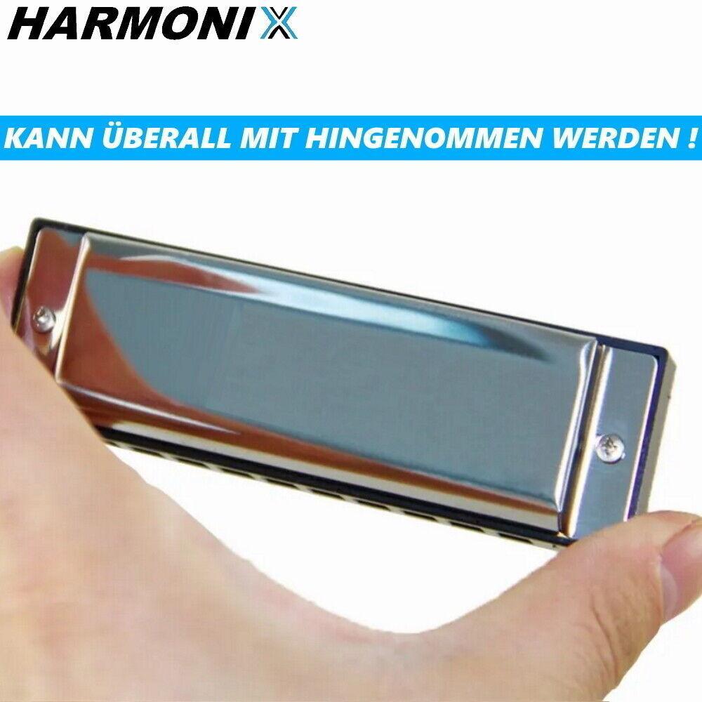 HARMONIX Hochwertige Metall C-Dur Mundharmonica Mundharmonika 10Loch diatonisch