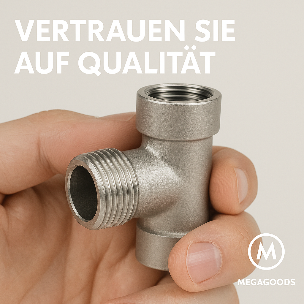 T-Adapter G1/2 Edelstahl 3-Wege Verteiler Ventil Dusche WC DE.