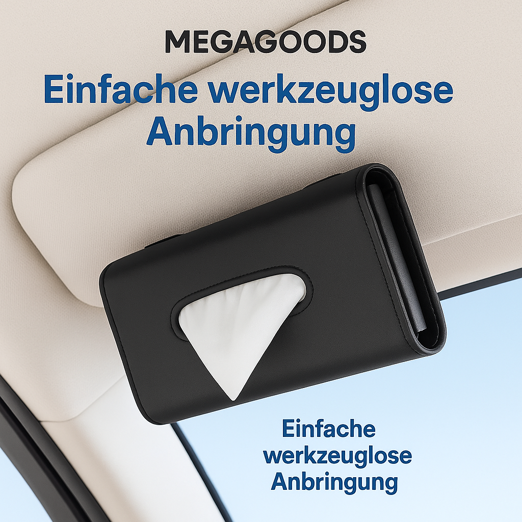 Taschentuchbox Kunstleder Auto Sonnenblende Hängend Organizer DE.