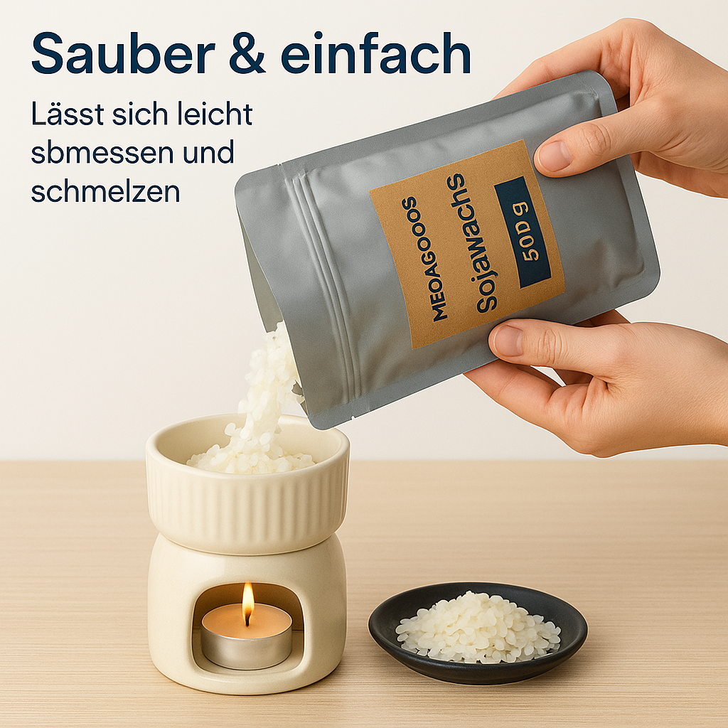 Sojawachs 500g für Kerzen DIY naturrein ohne Zusätze DE.