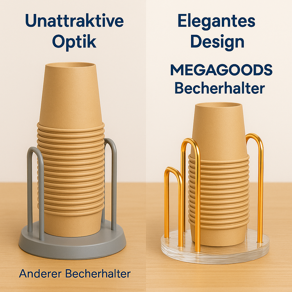 Becherhalter für Einwegbecher mit Stab aus Metall Wohnzimmer DE.