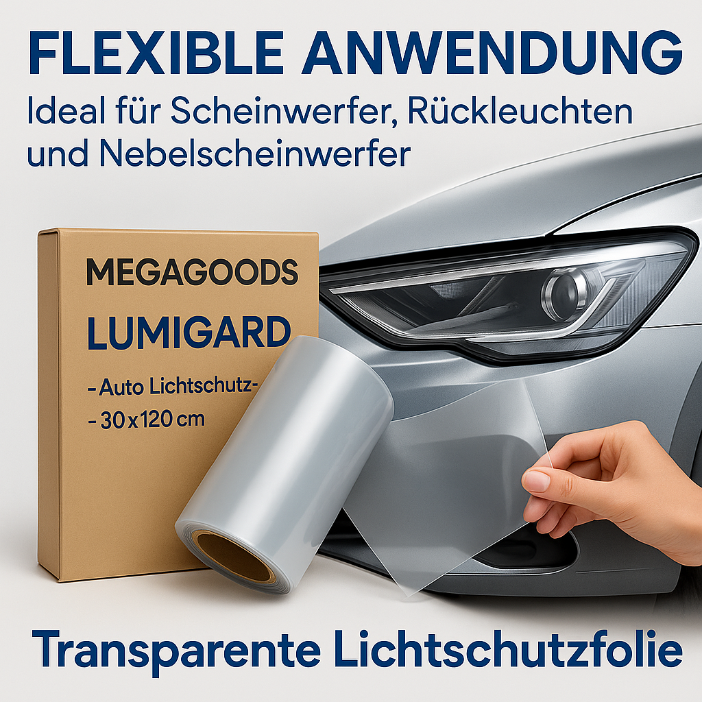 Auto Lichtschutzfolie klar 30x120cm Scheinwerfer Rücklicht DE.