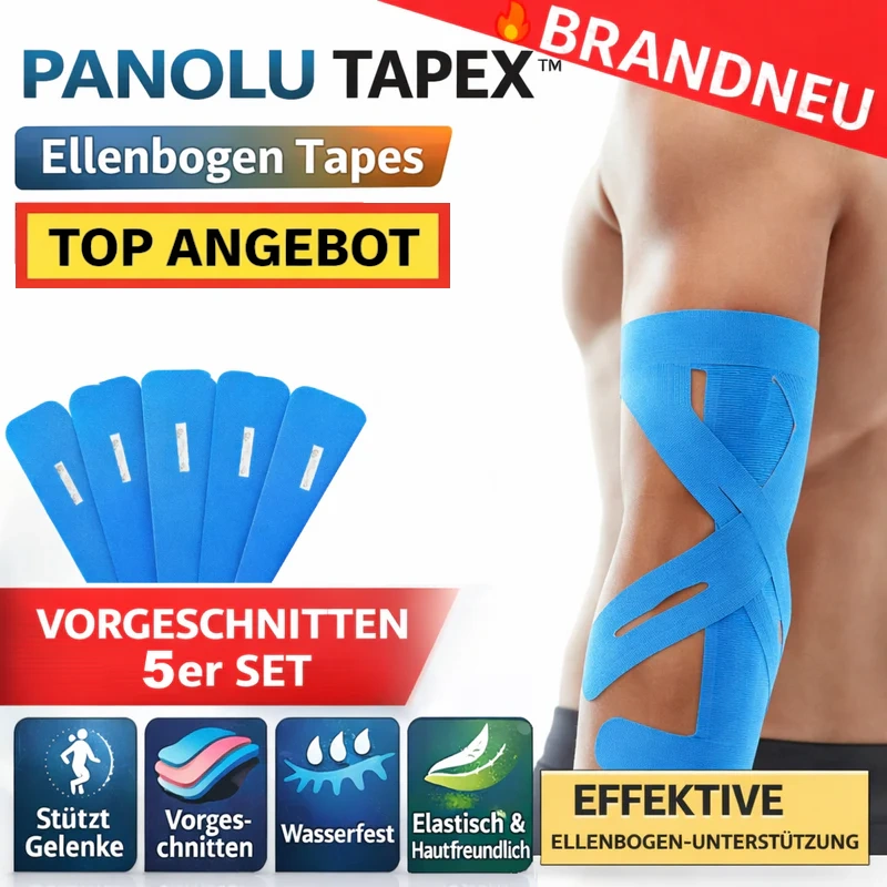 PANOLU TAPEX™ Ellenbogen Tapes Arm Bandage Kinesiotapes vorgeschnitten 5er Set