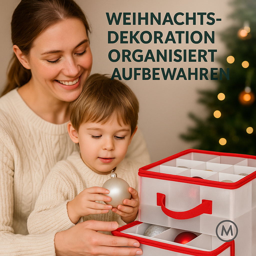 Aufbewahrungsbox für Christbaumkugeln 64 Fächer stabil DE.