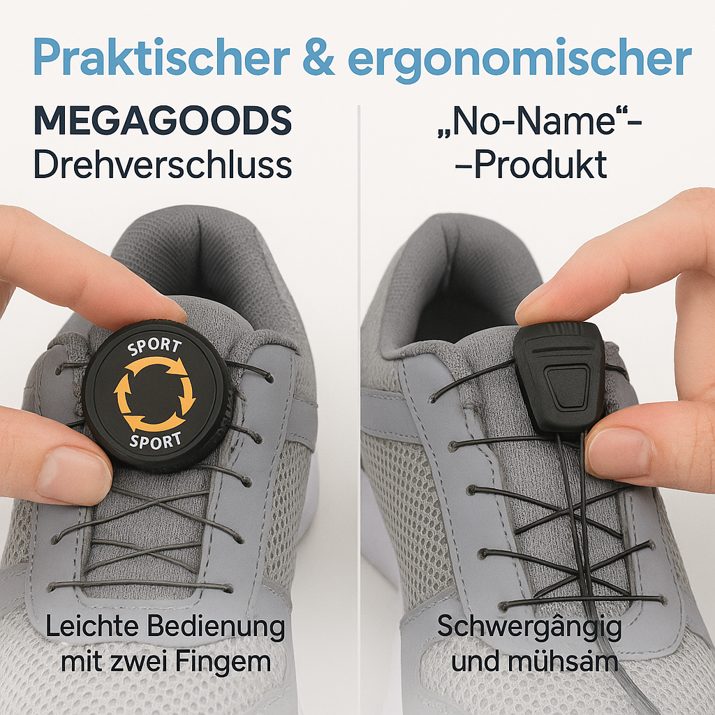 Schnürsenkel ohne Binden 1 Paar mit Schnellverschluss für Sneaker DE.