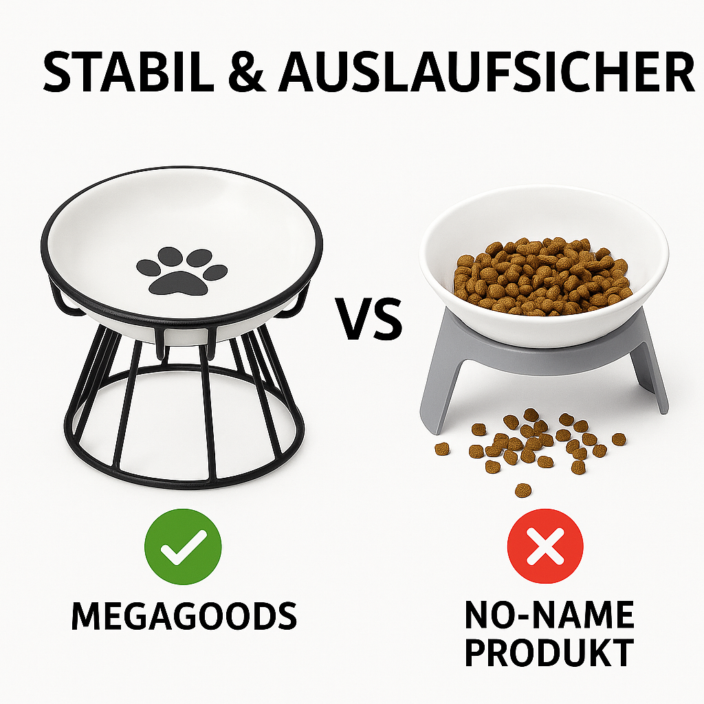 Katzennapf Set Keramik mit Eisenständer auslaufsicher rutschfest DE.