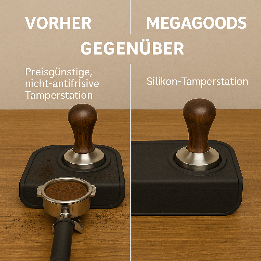 Tampermatte Espresso Silikon rutschfest für 51–58 mm Siebträger DE.