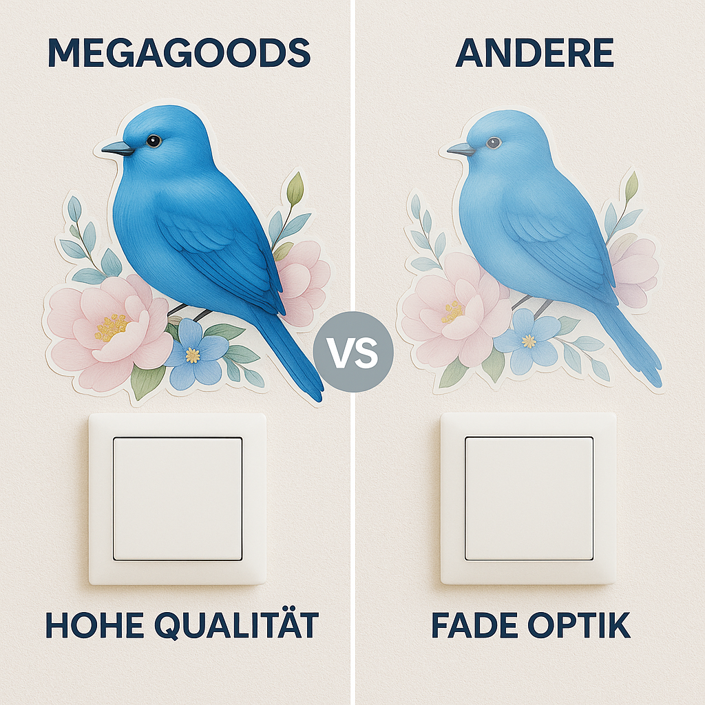 3er Set Wandsticker Vogel Pflanze Blume Deko fürs Kinderzimmer DE.