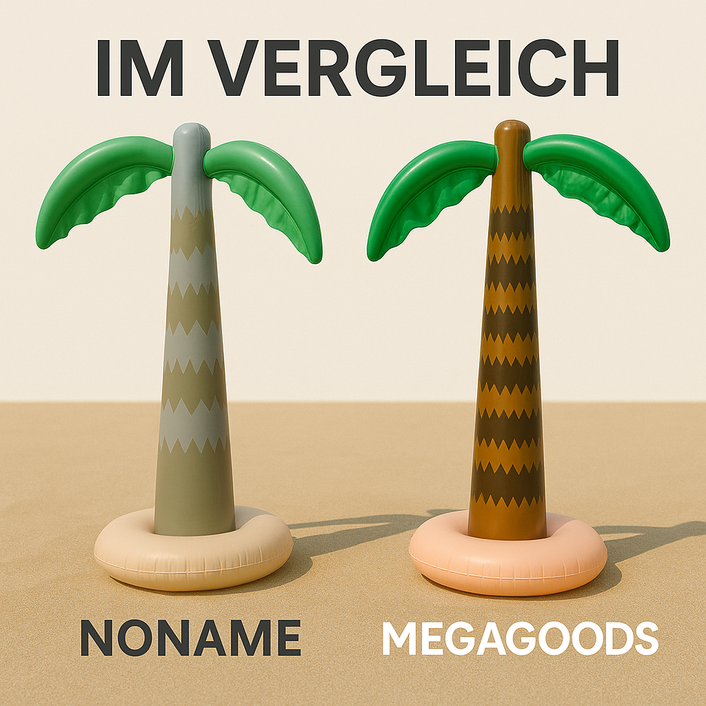 2er-Set aufblasbare Palmen Deko XXL für Pool Strand Party 180 cm DE.