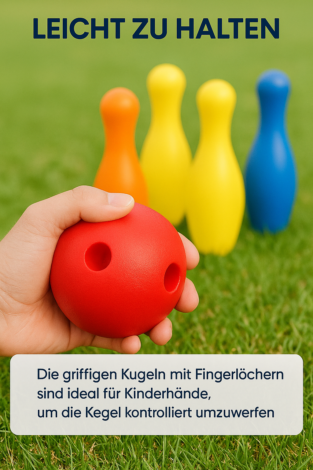Kinder Bowling Set groß für drinnen und draußen Familienspiel DE.