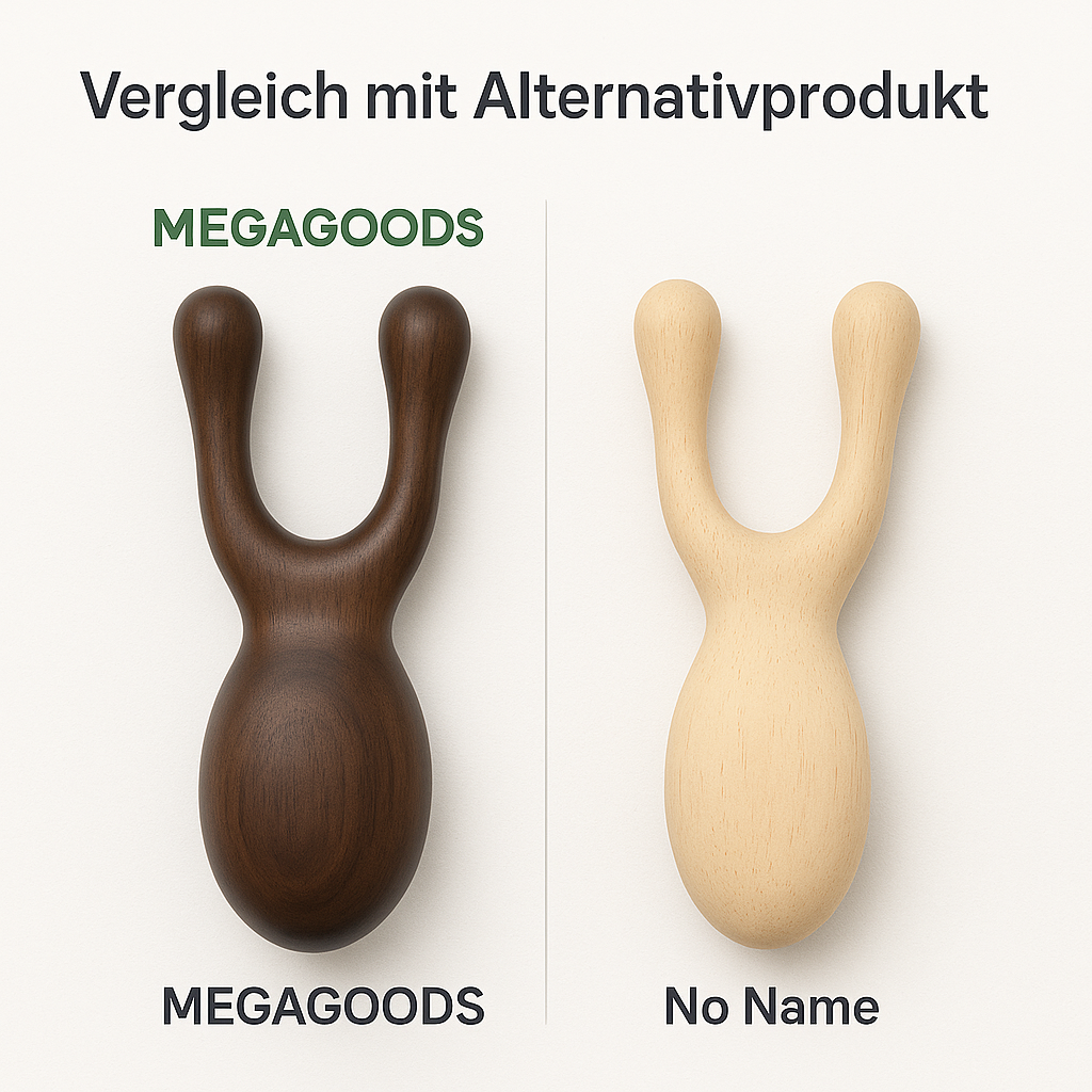 Gua Sha Set aus Sandelholz zur Gesichtsmassage und Akupressur DE.