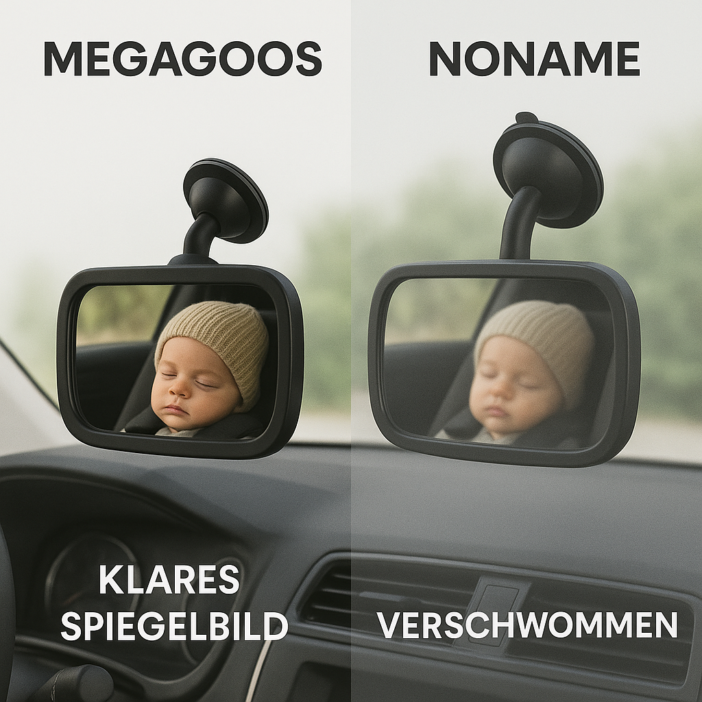 Baby Rücksitzspiegel drehbar 360° mit Saugnapf für Auto Innenraum DE.