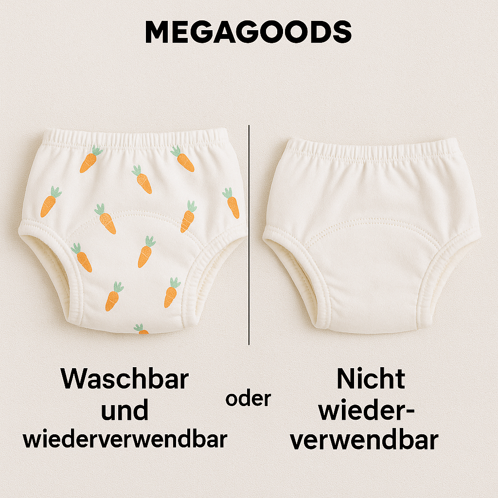 Baby Trainingshose wasserdicht 6 Lagen Baumwolle wiederverwendbar DE.