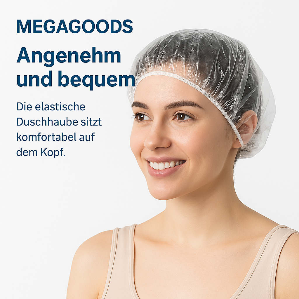 100 Stück Duschhauben Einweg wasserdicht transparent elastisch DE.