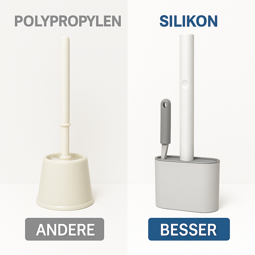 Toilettenbürste Set Wandhalterung Silikon Hygienisch DE.
